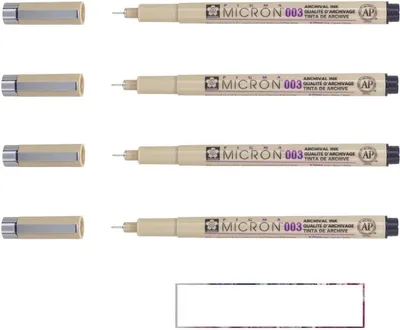 Productafbeelding van Sakura PIGMA MICRON 003 zwart - Set van 4 - En 1 kaart