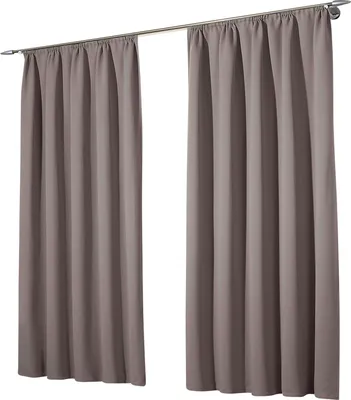 Produktbild von heimtexland ® 2 Stück Thermo Verdunkelungsvorhänge Sonnenschutz Kälteisolierung Verdunkelungsgardinen Kräuselband Vorhang Typ139 Schlamm HxB 175 x 135 cm