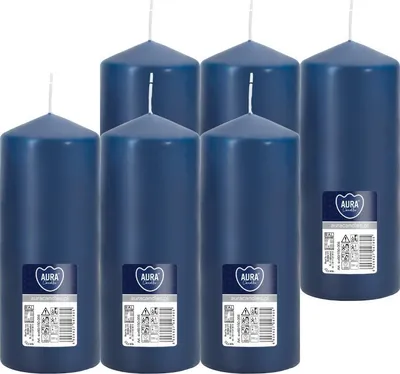 Obrázek produktu pro BISPOL Aura 48H cylindrická svíčka 15CM SW60/150 GRANATOWA 6ks.