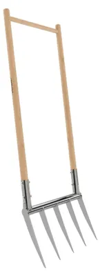 Produktbild von Grabegabel 5x300 Holzstiel - geeignet zum Tiefenlockern und Belüften - Arbeitsbreite 50cm - Zinkenlänge 30cm