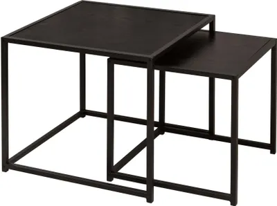 Immagine prodotto di riess-ambiente Set di 2 tavolini SLIM LINE 50 cm in frassino nero stile industriale tavolino da salotto