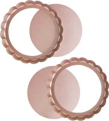 Produktbild von Famanu Mini Quiche Backformen mit Herausnehmboden - Silberfarben