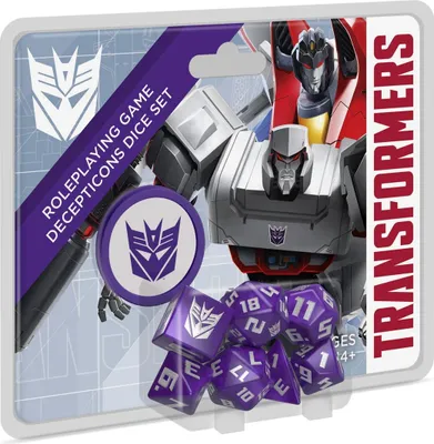 Immagine prodotto di Zestaw Kości RPG Transformers - Decepticon 8 Elementów