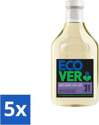 Produktbild von Ecover Flüssigwaschmittel Schwarz & Dunkel - Limette & Lotus 31 Wäschen 1,43 Liter - Vorteilspack - 5 Stücke