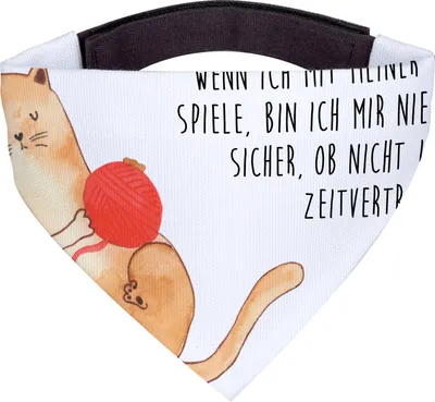 Produktbild von Mr. & Mrs. Panda Hundehalstuch Katze Wolle - Weiß - Geschenk, Hunde Halstuch, Spielen, Spiel, Katzen, Tuch für, Haha, Hund