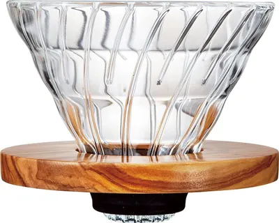 Produktbild von Hario Glass Kaffee Dripper V60 02 Olivenholz Tropfer VDGR-02-OV