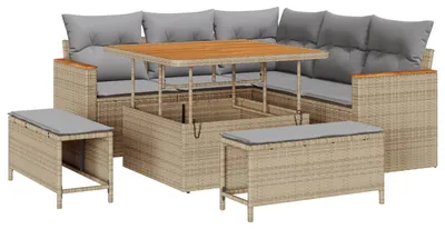 Produktbild von vidaXL Gartensofa-set 8 stk. Beige Poly-Rattan