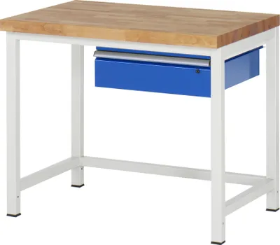 Produktbild von Werkbank mit 1 Schublade - 150:1 - 840 x 1.000 x 700 mm (HxBxT) - Traglast 1.250 kg - Buche