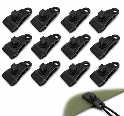 Productafbeelding van Zeilspanner - Tarp clip - Zwart - 12 stuks