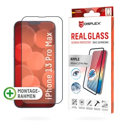 Produktbild von Displex Apple iPhone 13 Pro Max 3in1 Schutzglas (antiviral/ -bakt.), Apple, iPhone 13 Pro Max, Schlagfest, Kratzresistent, Antibakteriell, Blaulichtschutz, Staubresistent, Transparent, 1 Stück(e)