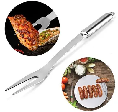 Image de Fourchette à barbecue en acier inoxydable - ustensile de cuisine