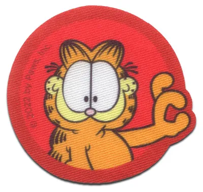 Obrázok produktu pre Comercial Mercera Garfield © OK Comic Cat s potlačou - nášivka, nažehľovacia, nažehľovacia nášivka, nášivka, nášivky, na nažehlenie, veľkosť: 6,5 x 6 cm
