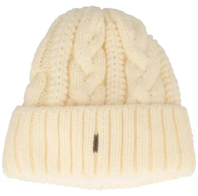 Productafbeelding van McBurn muts met kabelpatroon en brede boord, beige, one size