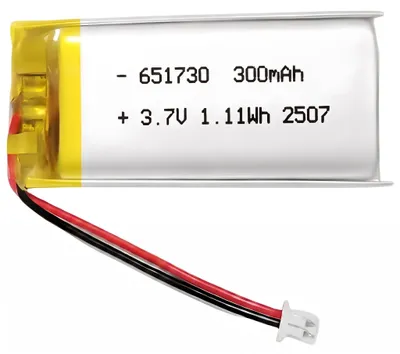 Akku 651730 300 mAh 3,7 V DC 2P-PH Stecker