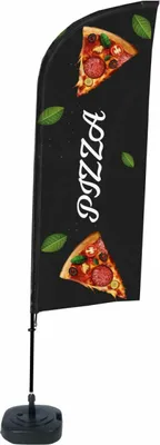 Produktbild von Showdown Beachflag - Komplett-Set - Pizza - Schwarz