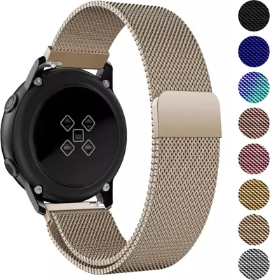Produktbild von Milanese Armband für ihre Uhr, Stegbreite 22mm, Huawei Watch GT 2, Samsung Active2 – Champagner