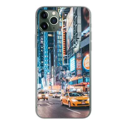 Produktbild von MuchoWow® Handyhülle Schutzhülle Hülle für iPhone 11 Pro Max New York bei Nacht Silikon Softcase Handy Hülle - Schutz