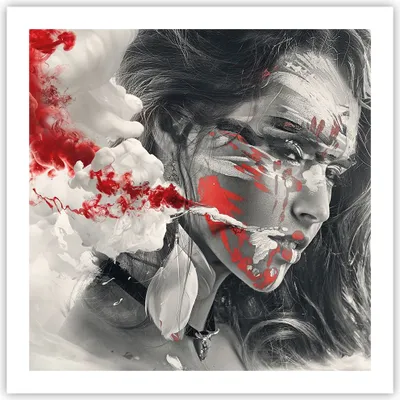 Produktbild von Poster - Poster ohne Rahmen - Frau Gesicht Kunst - 60x60 cm - Wand Bild - Wanddeko - Wandbilder - Kunstposter - Wandposter - Bilder - Kunstdruck - Wanddekoration - Wandbild - P2XAC60x60-3867
