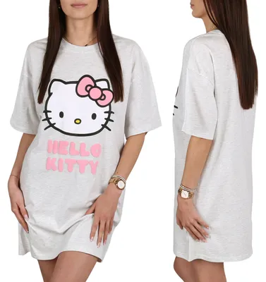 Produktbild von Hello Kitty Damen-Nachthemd, 100% Baumwolle, Schlafshirt für den Sommer XL