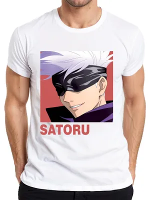Zdjęcie produktu dla Koszulka męska Jujutsu Kaisen SATORU Gojo Anime Aesthetics Blindfold Fan Gift, Biały, L