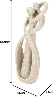 Produktbild von Handgefertigte Ziegelkissen Standfigur - Abstrakte Skulptur - Einzelstück - Beige - Ziegelstein - 30 cm