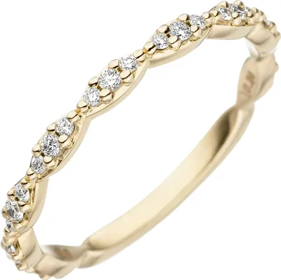 Produktbild von Damen-Ring mit 27 Diamanten Brillanten 0,24 Ct. 585 Gold Gelbgold Goldring Innenumfang 50mm  Ø15.9mm