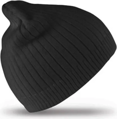 Zdjęcie produktu dla Result Winter Essentials RC074X | Double Knit Bawełna Beanie Hat Czapka zimowa - Kolor: Czarny - Rozmiar: Jeden rozmiar