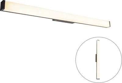 Produktbild von Moderne Badezimmer Wandleuchte Schwarz 92 cm IP44 Cascada