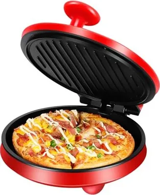 Produktbild von Sokany Electric Pizzaofen, Hersteller, Ofenhaus, 220 ° C, 1000 Watt, Platte feuerfestem Stein 23 cm, rot-08013