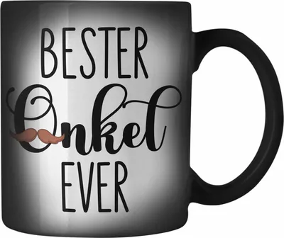 Produktbild von Trendation - Bester Onkel Ever Farbwechsel Zauber-Tasse Geschenk Geburtstag Weihnachten Lustig Geschenkideen von Nichte (Schwarz)