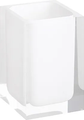 Produktbild von BISTA Glashalter Polyresin Weiß 72x110x72 mm für Bad & Küche >> freistehend anwendbar