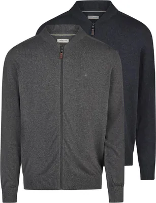 Produktbild von Redmond 2er Pack Basic Strickjacke Weicher Feinstrick, Klassische Passform mit Reißverschluss, Vielseitiges Basic für Alltag und Büro