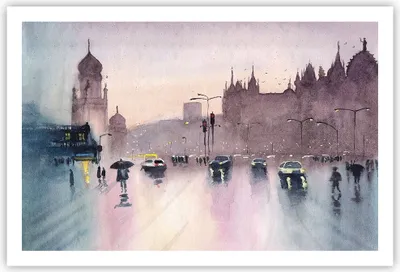 Produktbild von Poster - Poster ohne Rahmen - Aquarell Stadt historische Denkmäler - 91,5x61 cm - Wand Bild - Wanddeko - Wandbilder - Kunstposter - Wandposter - Bilder - Kunstdruck - Wanddekoration - P2XAA91x61-4579