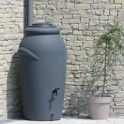 Produktbild von Regentonne Amphore BOLOGNA 210 Liter anthrazit inkl. Hahn