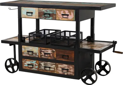 Produktbild von MASSIVMOEBEL24.DE Bar Altholz 168x56x85 mehrfarbig lackiert INDUSTRIAL #17