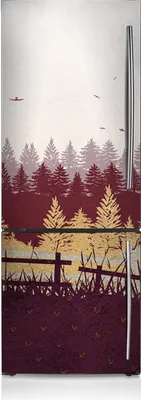 Produktbild von Kühlschrank Aufkleber Kühlschrankmagnete Dekoration Kühlschrankfolie 60x180 cm - Herbstlicher Wald