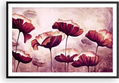 Produktbild von Gerahmtes Poster - Schwarzer Rahmen - Mohn Blume Wiese - 91,5x61 cm - Wand Bild - Wanddeko - Wandbilder - Kunstposter - Wandposter - Bilderrahmen - Bilder - Kunstdruck - Wandbild - P2BAA91x61-3934