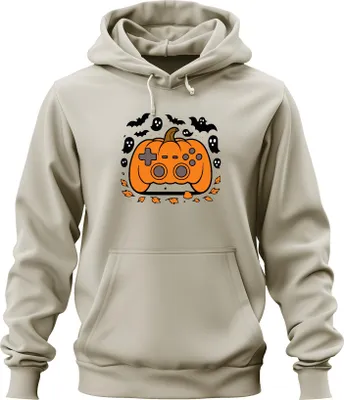 Produktbild von Halloween Kürbis Controller Gamer Geschenk Geister Herbst Zocker Uni Hoodie Kapuzenpullover, Natur, XL