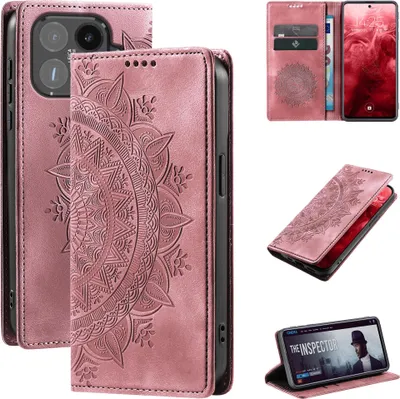 Produktbild von Mandala Handyhülle für Xiaomi 15T Pro RFID Schutz Klapphülle Case Cover Design Schutzhülle Farbe: Rosa