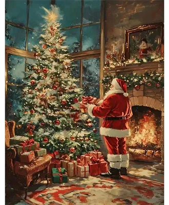 Diamond Painting 40x50 cm Weihnachtsmann, DIY-Bastelset Erwachsene
