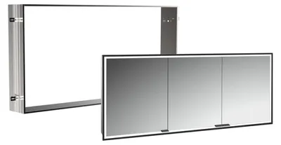 Imagen del producto de Espejo de baño Kronenbach Cube 2.0, de 160 cm, con marco de encastre y 3 puertas