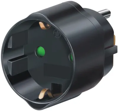 Zdjęcie produktu dla Adapter wtyczki podróżnej styk uziemiający/USA, Japonia czarny Opakowanie 5 szt