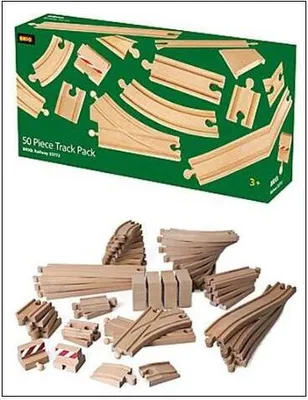 Produktbild von BRIO World 33772 Duży zestaw torów 50 elementów - Zestaw torów do kolejki BRIO - Zabawka dla maluchów zalecana dla dzieci w wieku 3 lat i starszych