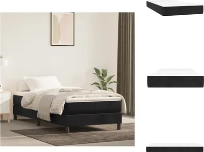 Zdjęcie produktu dla vidaXL Materac sprężynowy kieszeniowy czarny 100x200x20 cm aksamitny - Materace