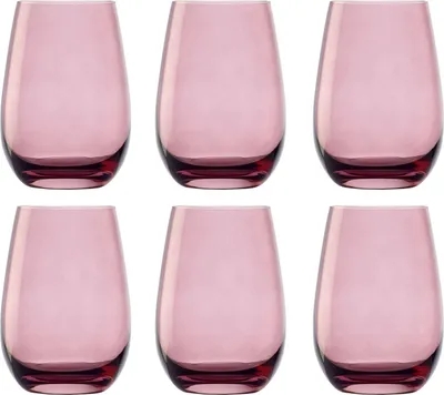 Obrázek produktu pro Barevné sklenice na pití,sklenice na vodu,sklenice na džus - ELEMENTS,sada 6 ks,šeřík,465 ml,