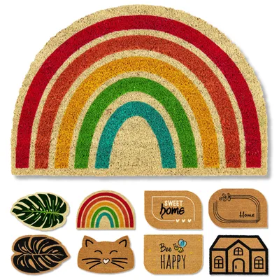 Kokosmat 40x60 cm Regenbogen – Antirutsch-Fußmatte