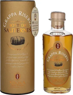 Produktbild von Sibona GRAPPA RISERVA Botti da SAUTERNES 44% Vol. 0,5l in Geschenkbox