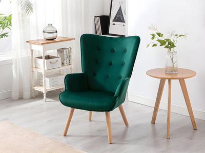 Sessel - Samt - Grün - VATELY