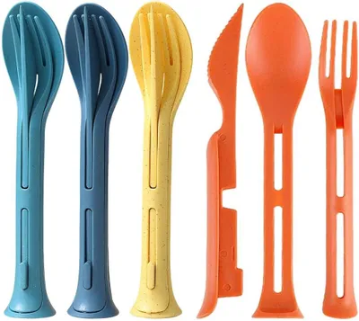 Obrázok produktu pre Kempingový príbor 4 ks, nehrdzavejúca oceľ, skladací, pre outdoor