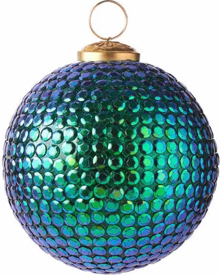 Immagine prodotto di Gift Company Seoul Weihnachtskugel, Pailetten, Christbaumkugel, Baumschmuck, Glas, Grün, Ø 10 cm, 1073804008